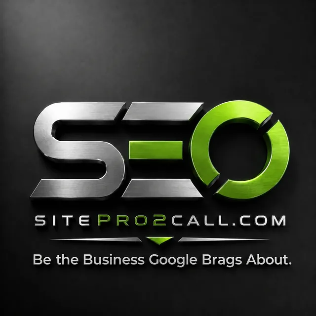 Site Pro 2 Call metallic green and silver SEO logo